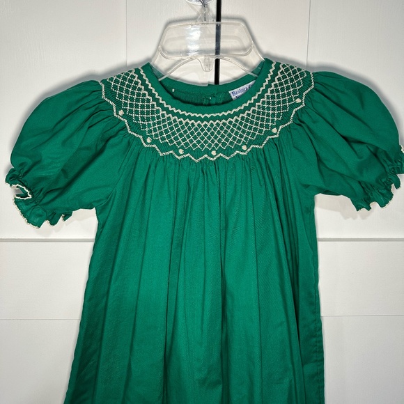 Banbury Cross New Orleans Kelly Green smocked dress size 5 - Picture 3 of 4